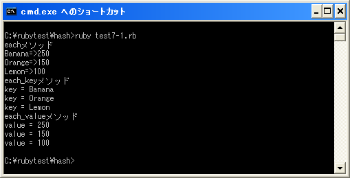 ハッシュに対する繰り返し